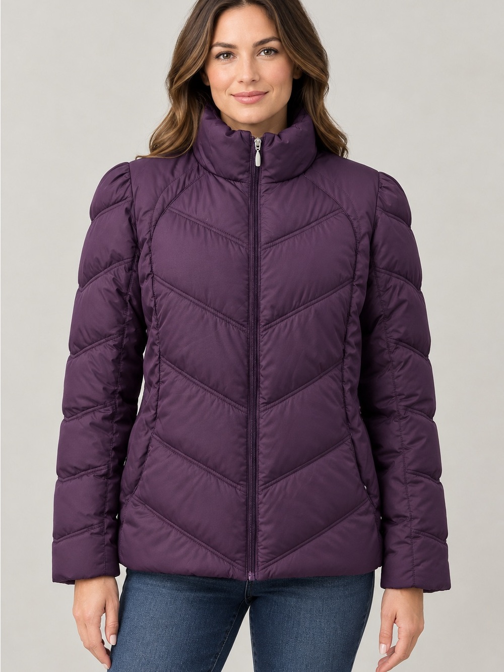 Athletic Works Women's Puffer Jacket in Purple Size XL Like New